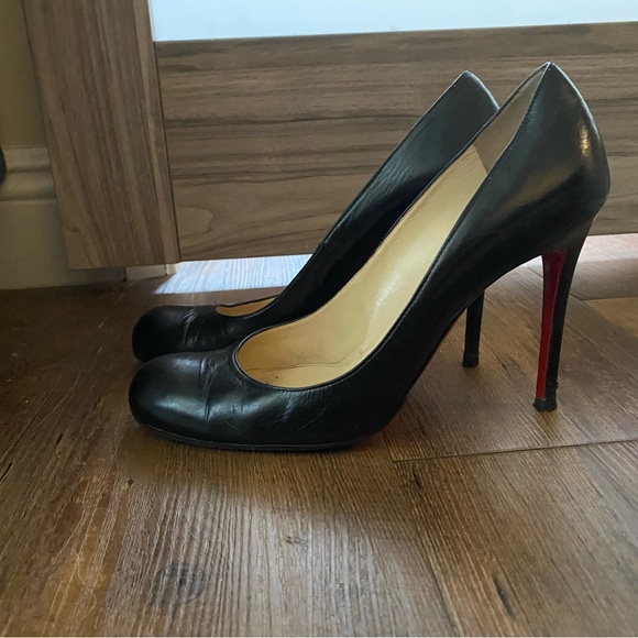 Christian Louboutin, black leather heels - Picture 2 of 4